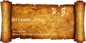 Wittman Zita névjegykártya