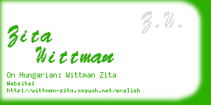 zita wittman business card